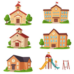 City life concept. Streets and landscape, comfort and coziness. Houses and private property next to car. Panorama and horizontal view. Background or cover for website. Cartoon flat vector illustration