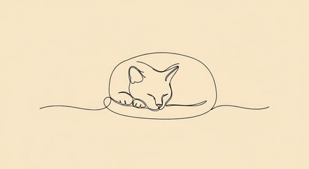 Minimalist cat line art for international cat day celebration and design