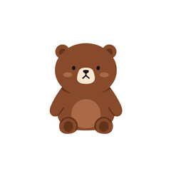 Cute cartoon bear character standing against a plain white background, ideal for children's media