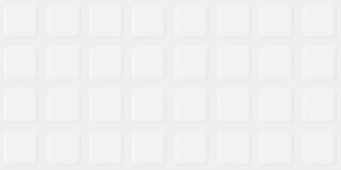 3D white rounded square button seamless pattern background graphic illustration.