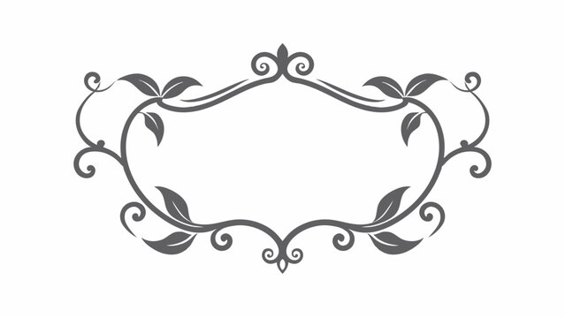 Elegant Floral Frame with Leaves and Swirls Decorative Border for Invitations Cards and Designs Isolated on White Background Vector Illustration