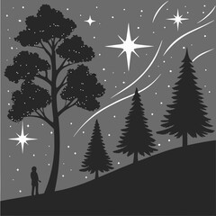 Naklejka premium winter forest vector