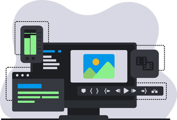 Video Editing Software Interface Illustration