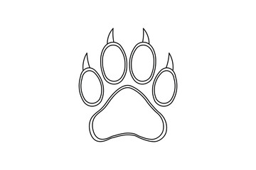 Dog pow footprint icon line art vector illustration