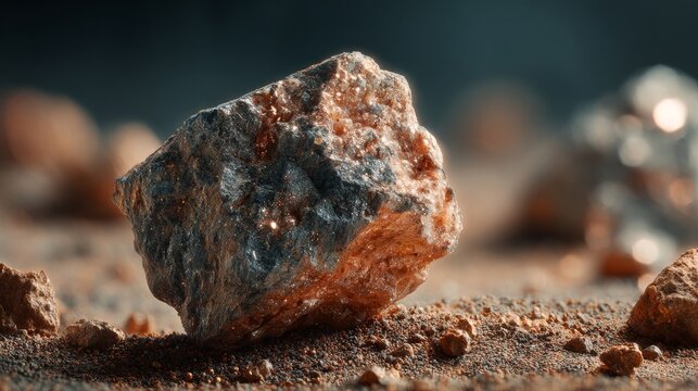 Realistic Photo of Nickel Ore with Pyrrhotite and Pentlandite