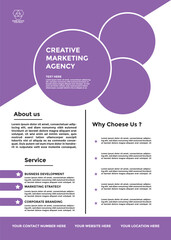  Modern professional business flyer design template purple white and black  color  vector illustration design