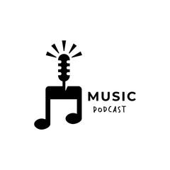 Podcast music logo concept for your brand. Creative simple podcast music logo.
