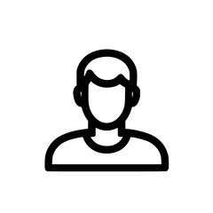 Minimal Black Line User Profile Icon for Identity and Accounts