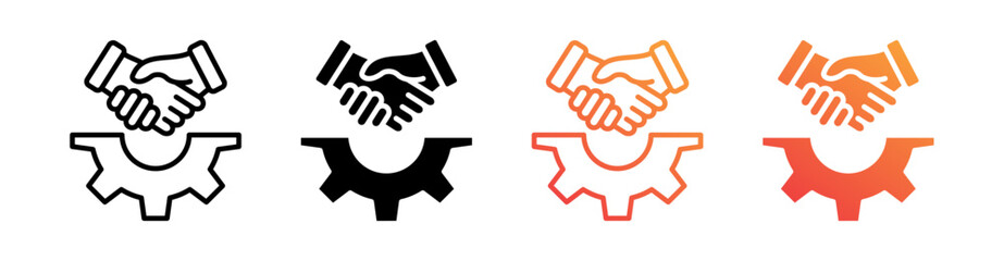 Obraz premium Commitment Multiple Style Icon Set Vector 