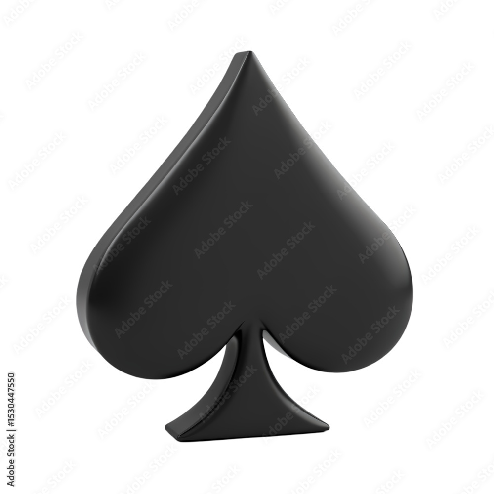 Fototapete a black spade symbol isolated in dark style isolated on transparent background