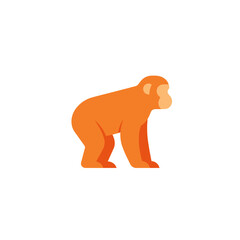 Playful orange monkey animated character with a simple white background