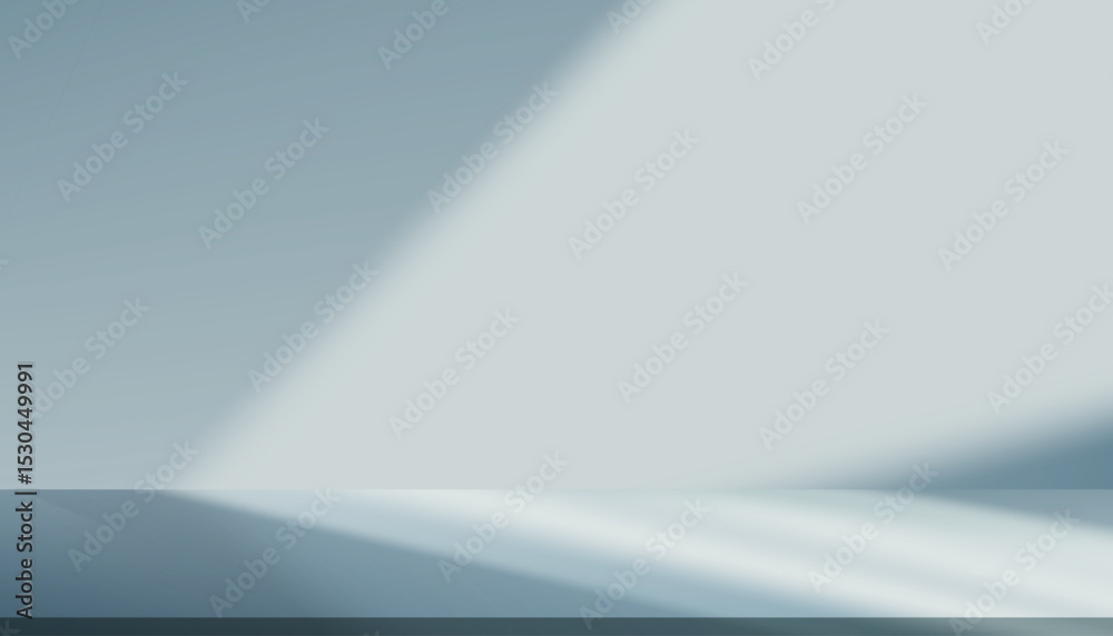 Poster background blue gradient with light,shadow on 3d podium stand display in studio room,vector product 