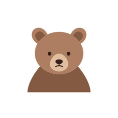 Cute cartoon bear character with simple features against a white background