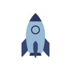 A sleek rocket launching into a clear sky, symbolizing innovation and exploration