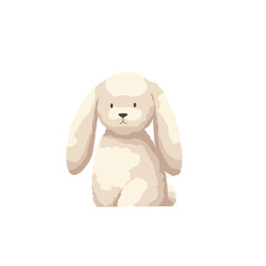 Cute fluffy bunny standing against a plain background, perfect for children's illustrations