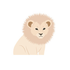 A serene illustration of a lion with a fluffy mane, showcasing its majestic presence