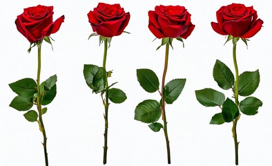  red roses isolated on a white background