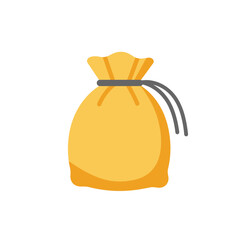 A vibrant, cartoon-style money bag overflowing with coins against a plain background