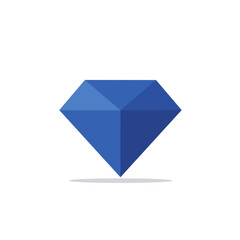 A vibrant blue diamond sparkling against a minimalistic white background, showcasing its brilliance