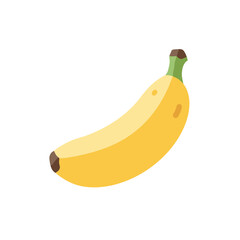 A vibrant banana resting on a clean white background, symbolizing freshness and health
