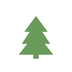 A serene green pine tree standing tall against a clear white background, symbolizing nature