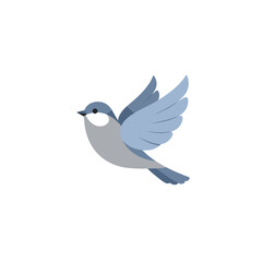 Obraz premium A serene blue bird in flight against a soft gradient background, symbolizing freedom