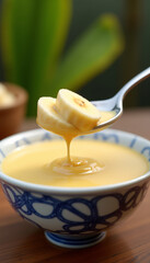 Banana in yellow soup