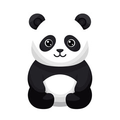 Cute cartoon panda character with big eyes on a plain white background, ideal for children's themes