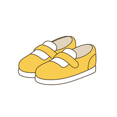 Bright yellow sneakers with white straps on a clean background, ideal for fashion