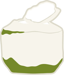 Isolate fresh young coconut fruit with opened one.
