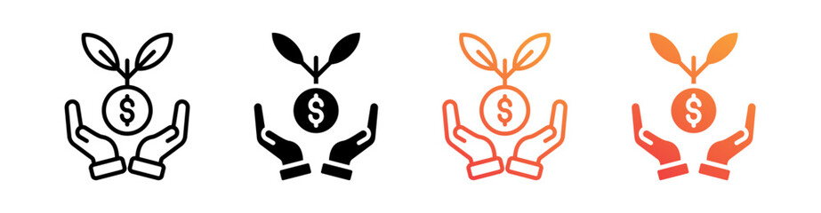 Investment Multiple Style Icon Set Vector 