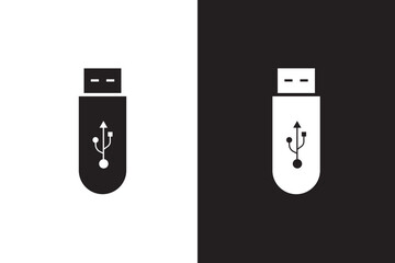 usb drive icon line art, vector set