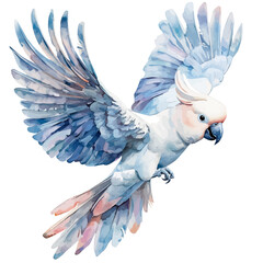 watercolor of Cockatoo, vector, isolated on a white background. © AMIDCO