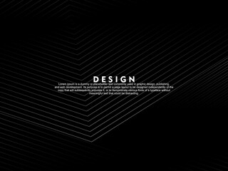 Modern black gradient lines on black background. Minimal design. Cover design templates, business flyer layouts, wallpapers, etc.