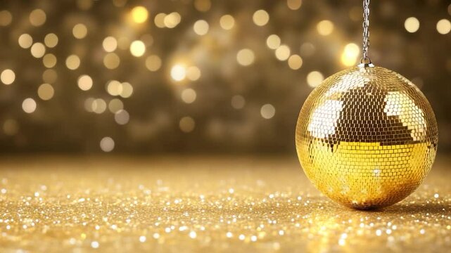 Golden Disco Ball Sparkle