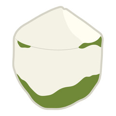 Isolate coconut icon. Summer doodle stickers, labels, logos, tags, sign for holiday, travel and vacation.