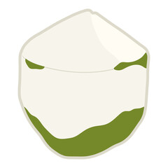 Isolate coconut icon. Summer doodle stickers, labels, logos, tags, sign for holiday, travel and vacation.