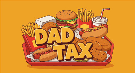 Funny Dad Tax Quote with Large Food Combo Tray