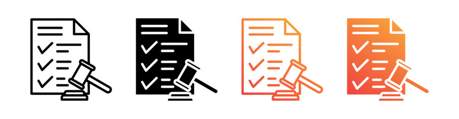 Compliance Multiple Style Icon Set Vector 