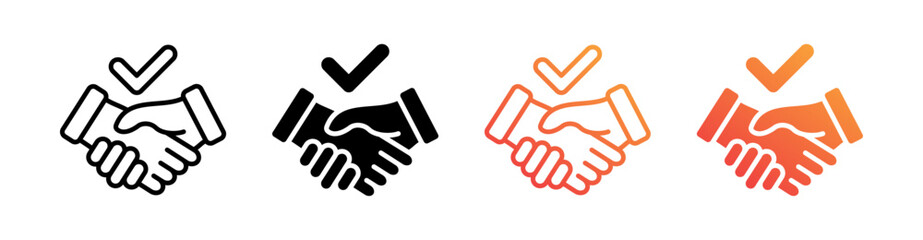 Partnership Multiple Style Icon Set Vector 