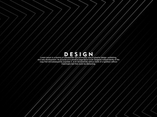 Modern black gradient lines on black background. Minimal design. Cover design templates, business flyer layouts, wallpapers, etc.