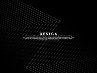 Modern black gradient lines on black background. Minimal design. Cover design templates, business flyer layouts, wallpapers, etc.