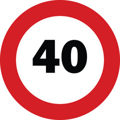 40 Speed Limit Traffic Sign