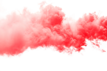  coral red smoke cloud isolated on white background PNG,ai generated