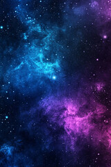 Fototapeta premium Colorful Space Nebula Background with Blue and Purple Cosmic Clouds and Bright Stars in Deep Universe 