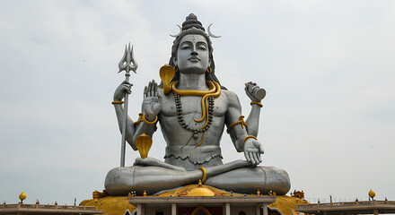 Fototapeta premium Majestic Shiva Statue A Symbol of Spirituality and Serenity