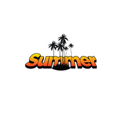 Summer time emblem or logo or label or t-shirt vector image