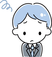 落ち込むスーツ姿の男性eps