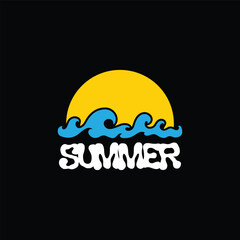 Summer time emblem or logo or label or t-shirt vector image
