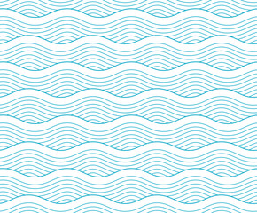 Seamless background pattern with blue waves